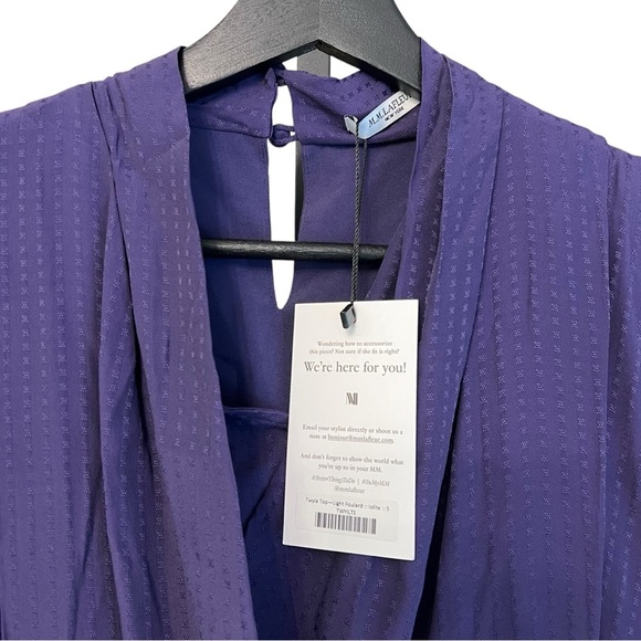 Elegant Purple Wrap Top - Picture 4 of 9